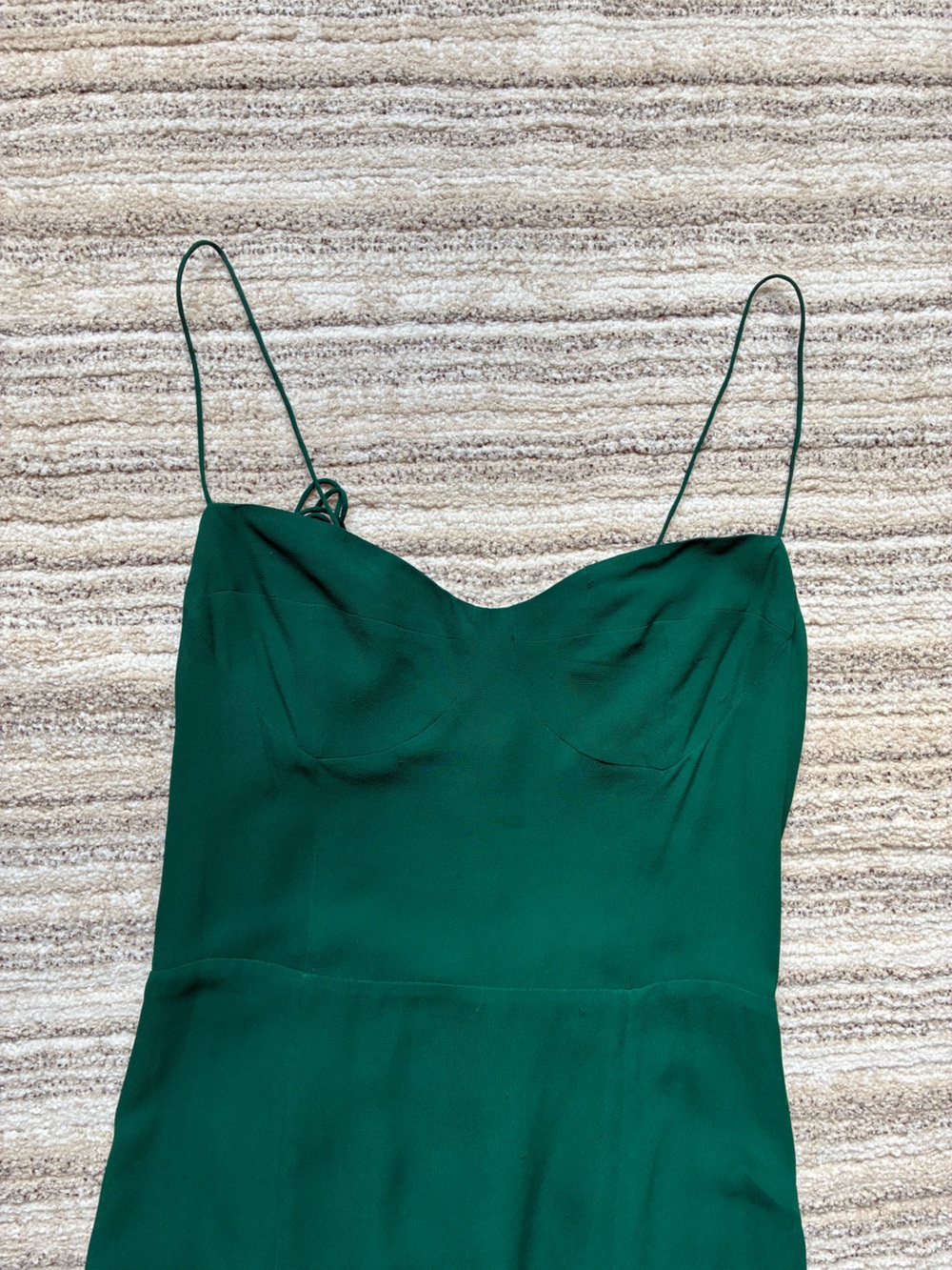 Juliette Emerald Green Spaghetti Strap Midi Dress - Picture 4 of 7
